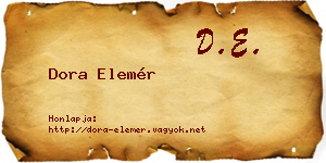 Dora Elemér névjegykártya